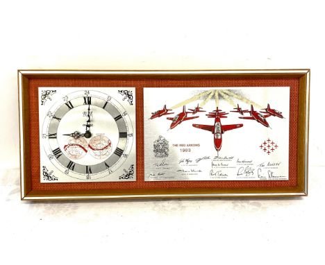 Red arrows 1983 clock wall plaque, approximate measurements: Width 22 inches, Height 9.5 inches 