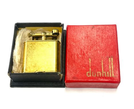 Vintage gold plated Dunhill cigarette lighter in original box 