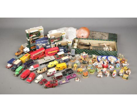 A collection of toys and games including a large variety of diecast vehicles including Corgi, Dinky, Matchbox and Lledo examp