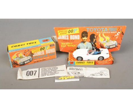 A boxed Corgi Toys number 336 James bond diecast Toyota 2000GT taken from 'You Only Live Twice'. Includes original pop up dis