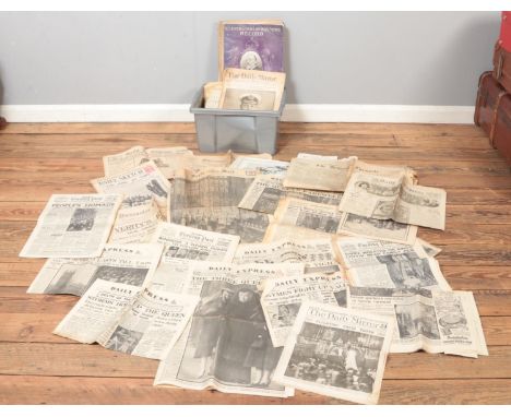 A collection of antique and vintage newspapers, spanning from the early 1900's to the 1950's, to include Second World War, th
