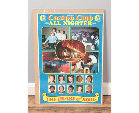 An original 1980 Wigan Casino Club All Nighter 7th Anniversary poster. Approx. dimensions 43cm x 63cm.  