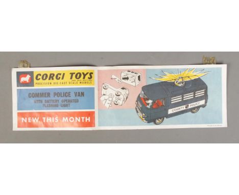 An original Corgi Toys advertising leaflet for the Commer Police Van with Battery Operated Flashing Light.  