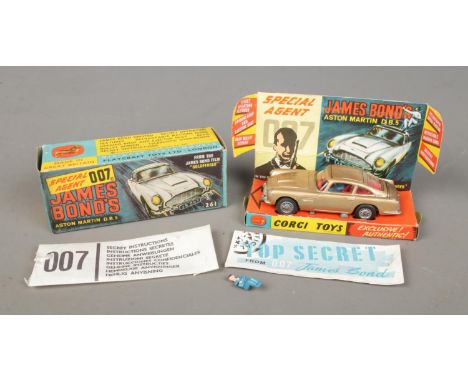 A boxed Corgi toys James Bond 007 Aston Martin DB5 (number 261) featuring ejector seat, rear bullet screen and retractable ma