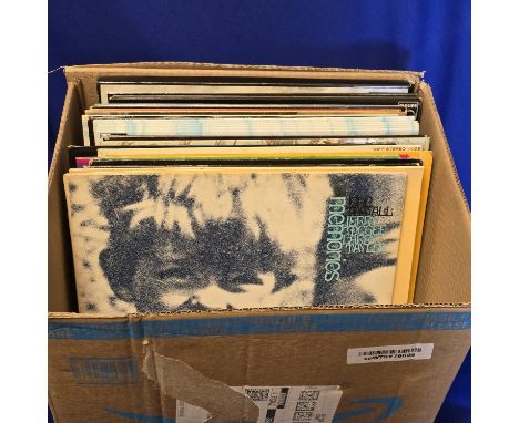 Box of vinyl record albums