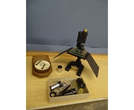 Antique boxed W. Watson &amp; Co, London Monocular microscope (77584) with accessories&nbsp;