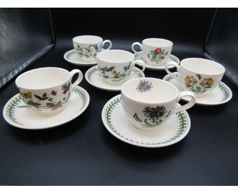 Portmeirion cups and saucers x 6 (one cup unmarked but in same style)&nbsp;&nbsp;