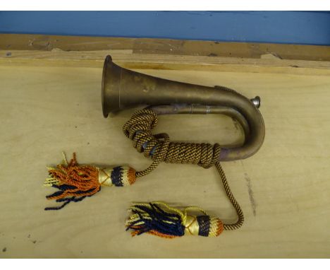 Brass and copper bugle with tassels&nbsp;