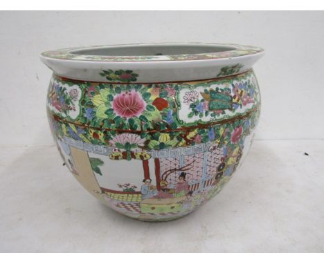 A Chinese fish bowl planter 36cmD 30cmH