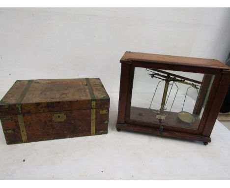 Cased scales and writing slope, both a/f case is complete, scales a/f