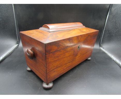 Sarcophagus tea caddy 18thC, good condition32x16cm 22cmH