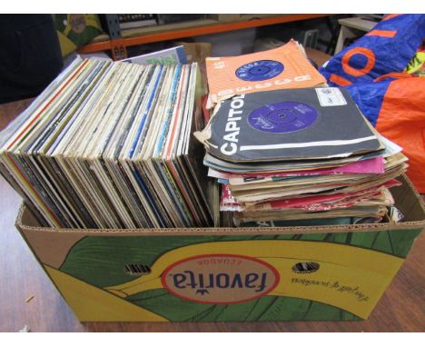 A collection vinyl LP's inc Beatles, Rolling Stones, Deep Purple, Black Sabbath,etc and a large collection of 45's