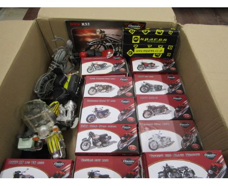 12 Atlas classic motorcycle&nbsp; models 1/24 scale, in original boxes plus 4 loose models&nbsp;