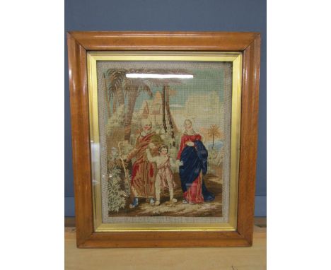 Religious tapestry poss&nbsp; Victorian 47x55cm
