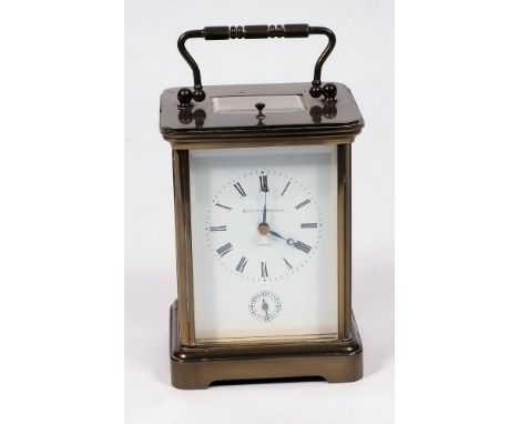 Matthew Norman, a modern carriage clock: the eight-day duration movement having a platform lever escapement and striking the 