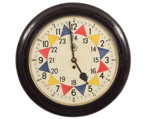 An RAF operations room sector wall clock: the eight-day duration, single-fusee movement stamped to the backplate 9113, Made b