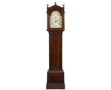 Quartermain, Aylesbury, an oak longcase clock: the eight-day duration movement striking the hours on a bell, the twelve-inch 