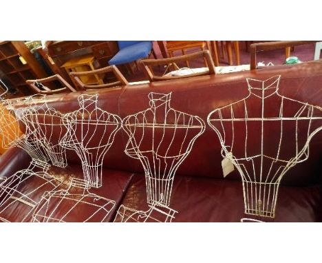 Five vintage wire work female torso mannequins 
