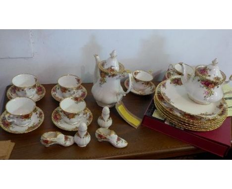 A Royal Albert Old Country Roses part tea service 