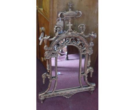 An Adam's style gilt pier mirror, with urn finial, 95 x 59cm 