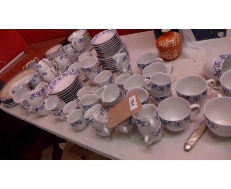 A collection of royal china tea cups and saucers, together with Churchill ceramic part dinner service 