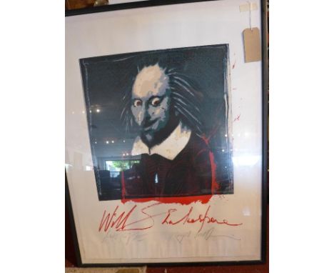 Ralph Steadman, a limited edition silk screen print, William Shakespeare, numbered 2/2 and signed in pencil, 102 x 78cm 
