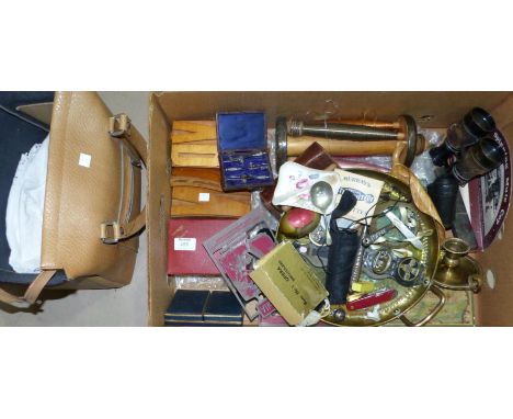 A selection of bric-a-brac and collectors’ items, including binoculars; opera glasses; playing cards; etc.