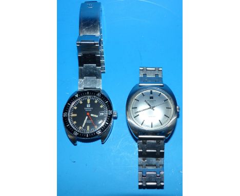 A gent's Tissot Auto Navigator watch with rotating bezel; a Tissot manual Seastar watch
