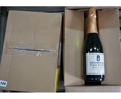 Twelve bottles of Groombridge Place Estate Imperial Brut 2009 English sparkling wine