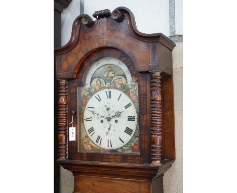 An early 19th century mahogany eight day longcase clock marked Wright, Birmingham, height  236cm