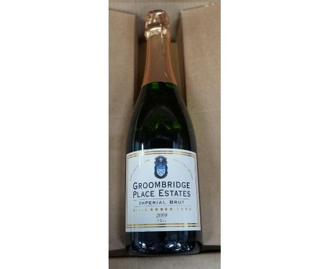 Twelve bottles of Groombridge Place Estate Imperial Brut 2009 English sparkling wine