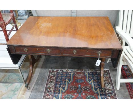 A Regency mahogany sofa table, width 102cm, depth 66cm, height 68cm