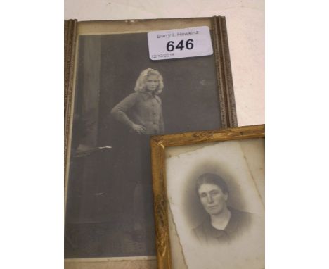 2 VINTAGE BLACK AND WHITE PORTRAIT PHOTOS