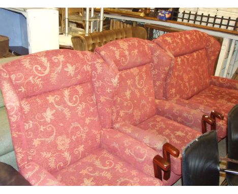 WING BACK SOFA &amp; 2 ARMCHAIRS