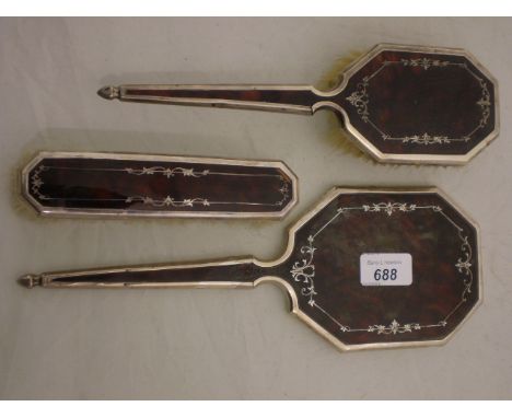3 PIECE STERLING SILVER VANITY SET