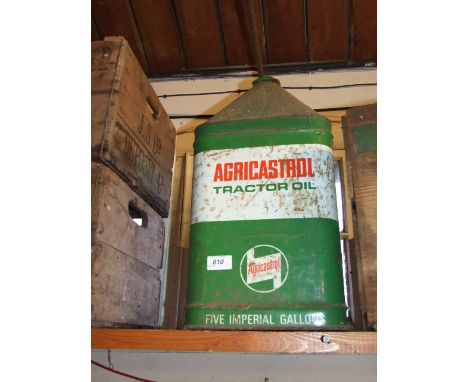 VINTAGE AGRICASTROL TRACTOR OIL BARREL
