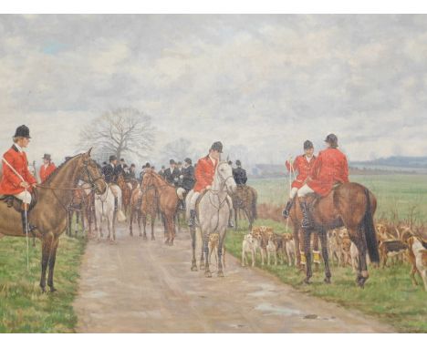 James W. Warren (20thC). Prince of Wales Hunting with the Grove and Retford Hunt, oil on canvas, signed, 50cm x 79cm, and a l