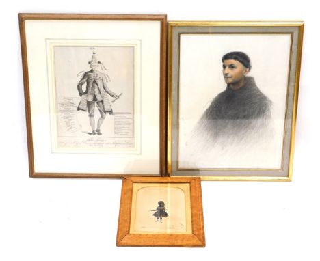 20thC School. The Times Taken From Original Characters, 1769, print, 38cm x 28cm, after Burnard monk, print and silhouette of