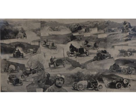 Among The Auvergne Death-Traps: The Winner and Competitors of the Gordon-Bennett French Eliminating Trials, print, framed and