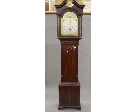 An early 19th century eight-day mahogany longcase clock. 222 cm high.