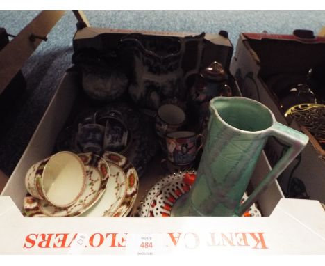 A mixed selection of Victorian and later ceramics to include four early Davenport coffee cups and saucers, a Japanese eggshel