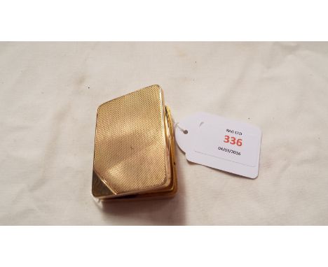 A 9ct gold Asprey's of London patch box with engine turned decoration and full hallmarks and maker's mark inside (43g)