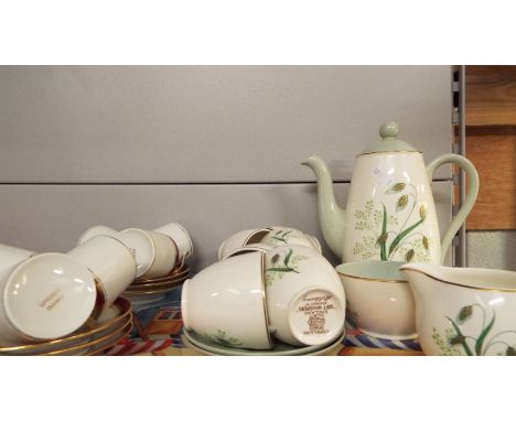 A Copeland Spode 'Soft Whispers' coffee set together with six Limoge coffee cans and saucers