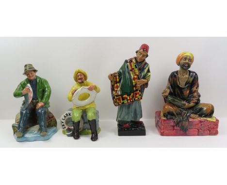 Royal Doulton figure A Good Catch 20cm high; Medicant HN 1365 21cm high; The Boatman and Carpet Seller