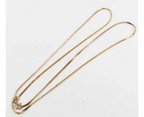 A flat link chain, marked '10k', 60cm long, 4.43g gross