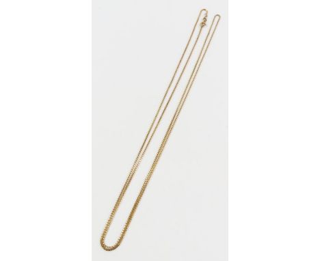 A box link chain, marked '10k', 82.5cm long, 4.11g gross