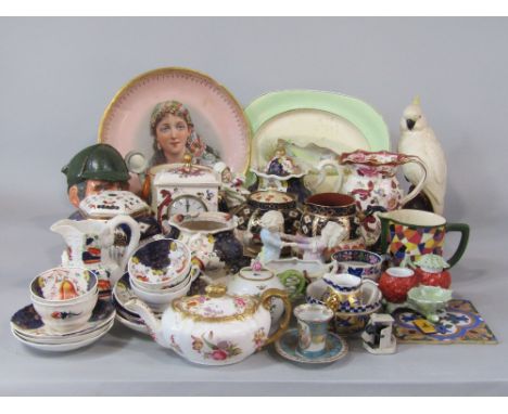 A collection of ceramics including a Royal Doulton character jug The Sleuth D6631, a Royal Doulton jug D4907, a Masons Mandal
