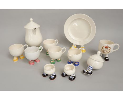 A collection of Carltonware Walking wares comprising various cups, egg cups, coronation cup, sucrier, baluster tea pot and pl