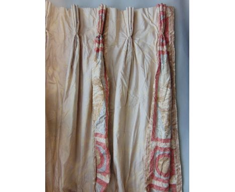 Collection of curtains to include, one single door curtain, lined and blanket lined, with triple pleat heading, fixed top wid