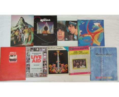 A collection of 1970s concert programmes including The Rolling Stones, Yes Shows World Tour, Genesis, Robert Plant, etc, toge